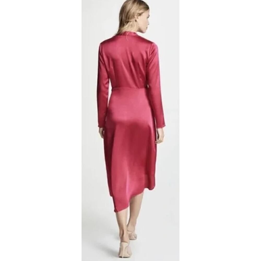 Equipment Femme Alisa Pink Satin Dress Sz. 2 - Picture 3 of 7